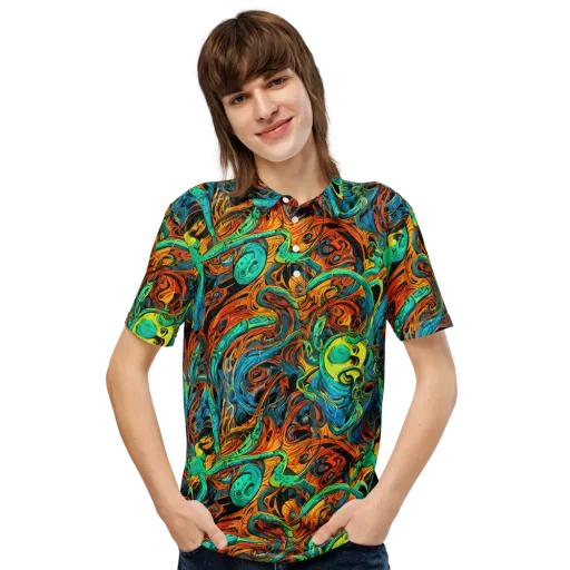 Flaming Mirage on a Men's Slim Fit Polo Shirt