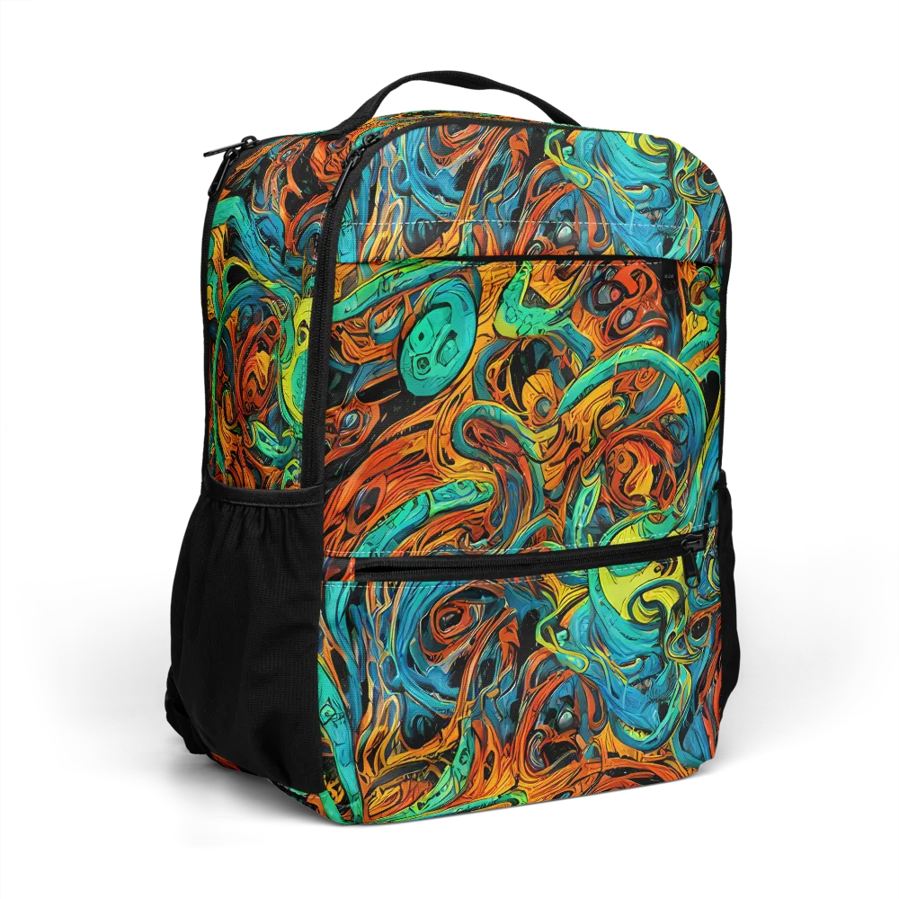 Flaming Mirage on Utility Backpack — Right Front
