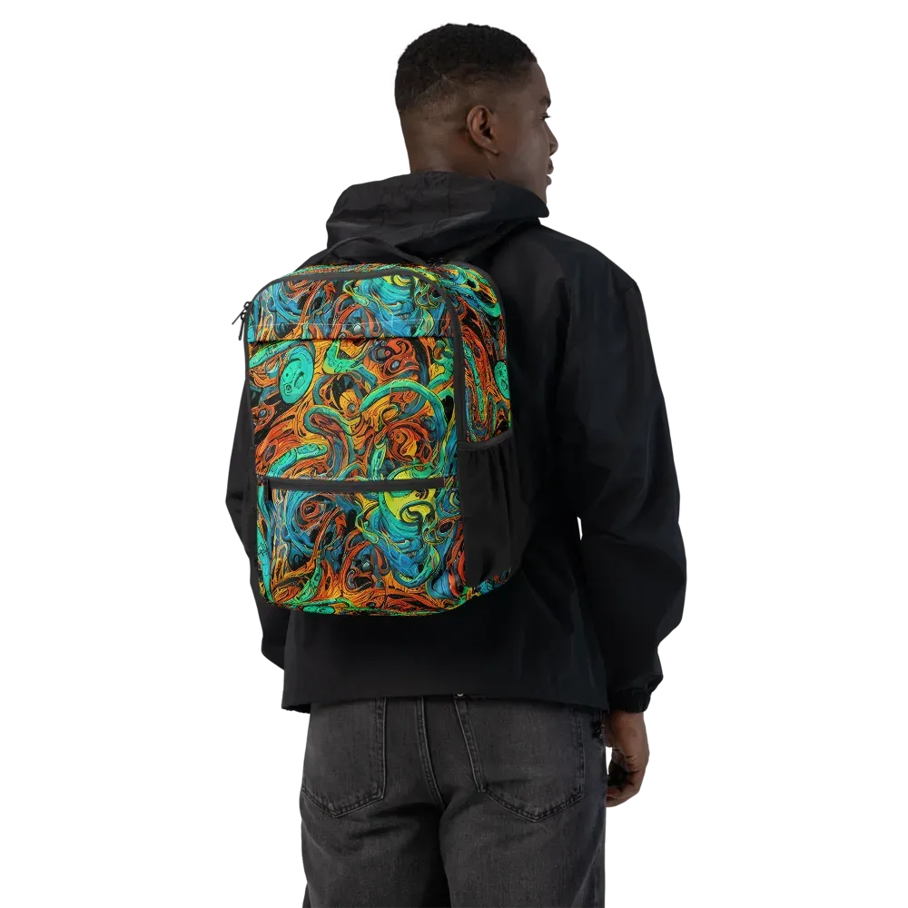 Flaming Mirage on Utility Backpack — Back