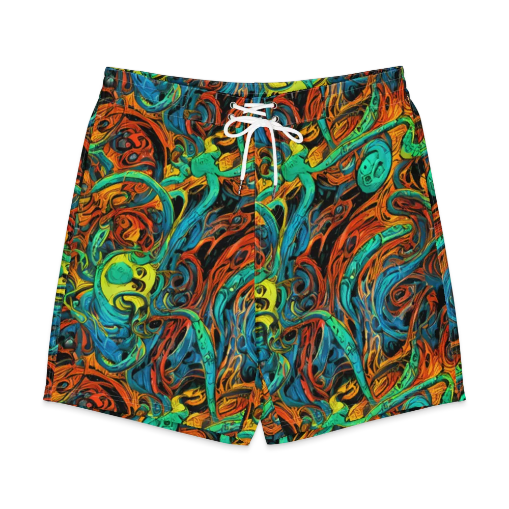 Flaming Mirage on Men's Board Shorts — Front