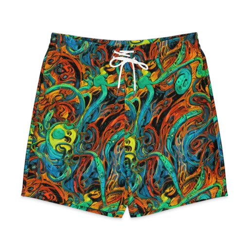 Flaming Mirage on a Men's Board Shorts