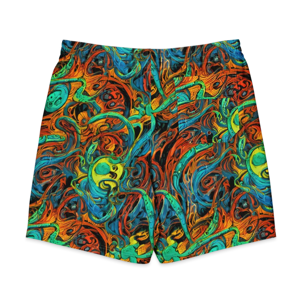 Flaming Mirage on Men's Board Shorts — Back