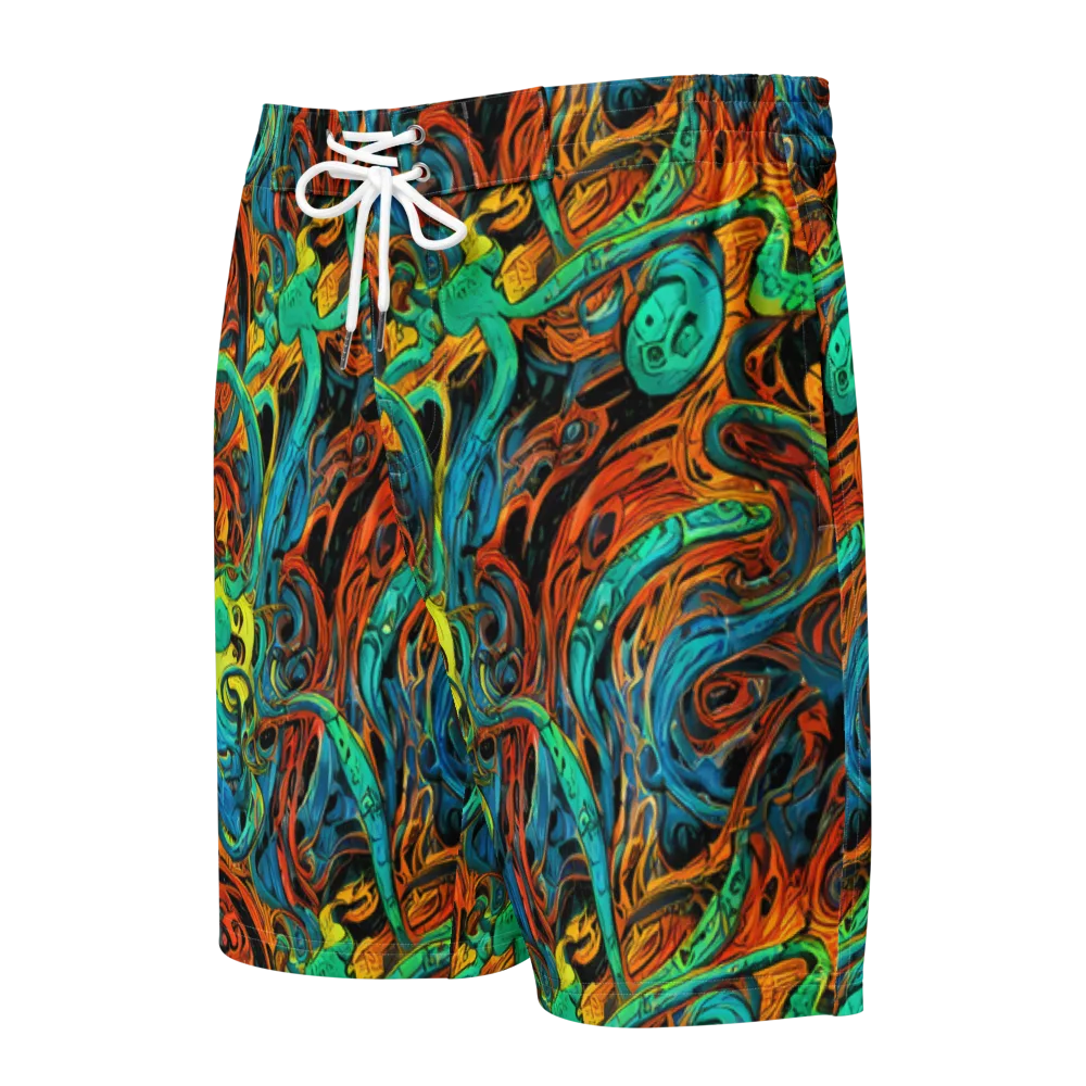 Flaming Mirage on Men's Board Shorts — Front