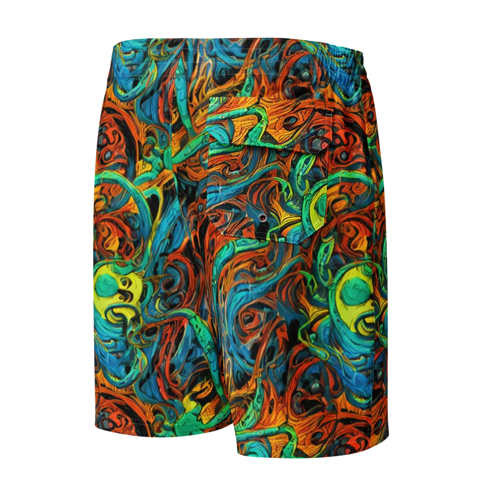 Flaming Mirage on Men's Board Shorts — Back