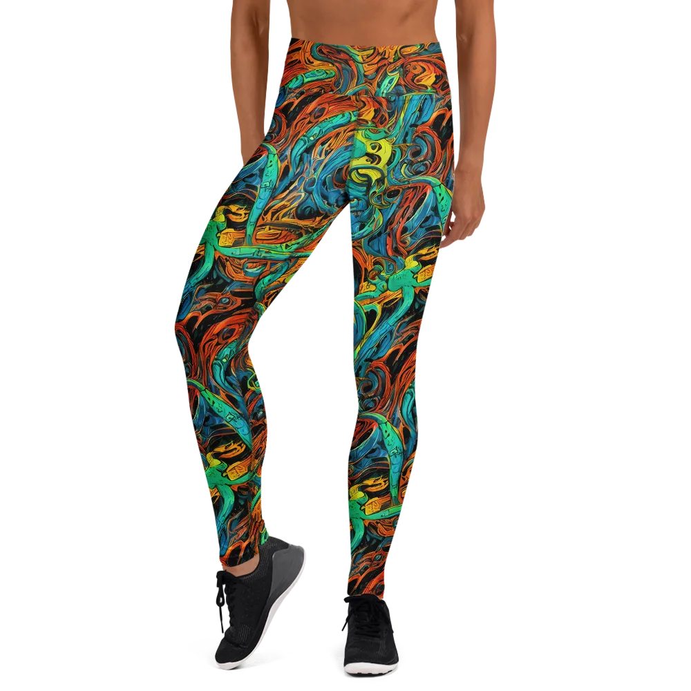 Flaming Mirage on Yoga Leggings — Front