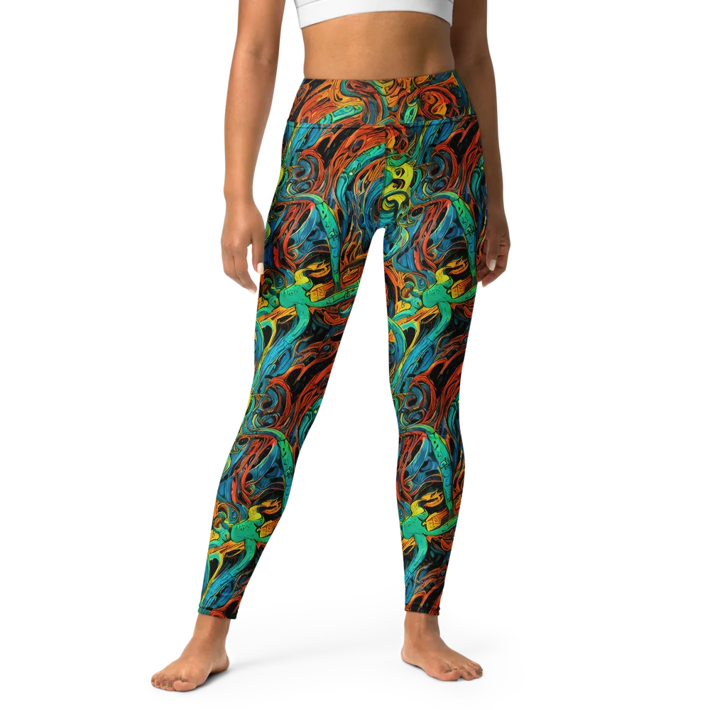 Flaming Mirage on Yoga Leggings — Front