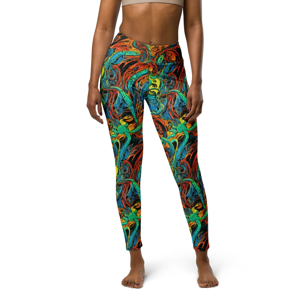 Flaming Mirage on Yoga Leggings — Front