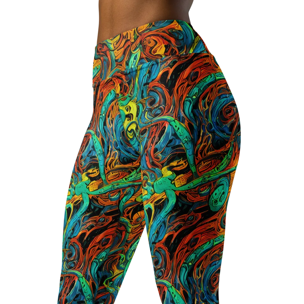 Flaming Mirage on Yoga Leggings — Left Front