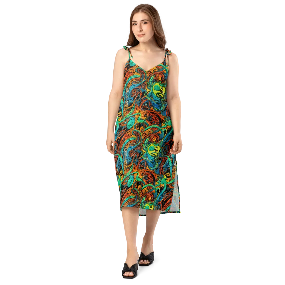 Flaming Mirage on Slip Dress — Front