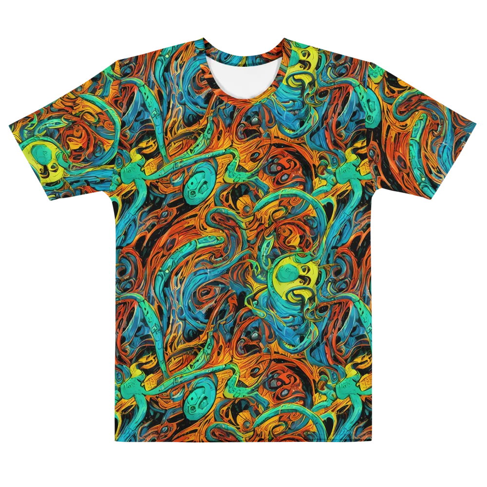Flaming Mirage on Men's Cotton Crew Neck T-Shirt — Front