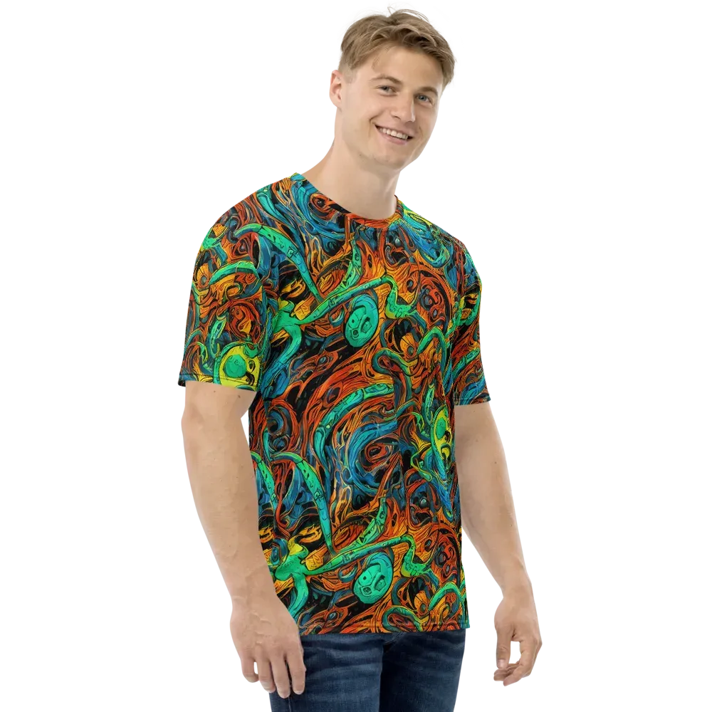 Flaming Mirage on Men's Crew Neck T-Shirt — Right