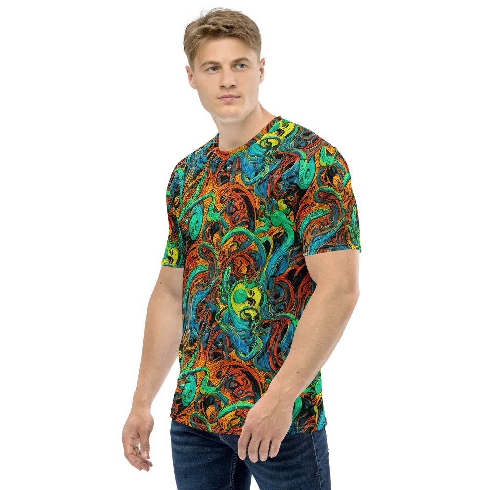 Flaming Mirage on Men's Crew Neck T-Shirt — Left