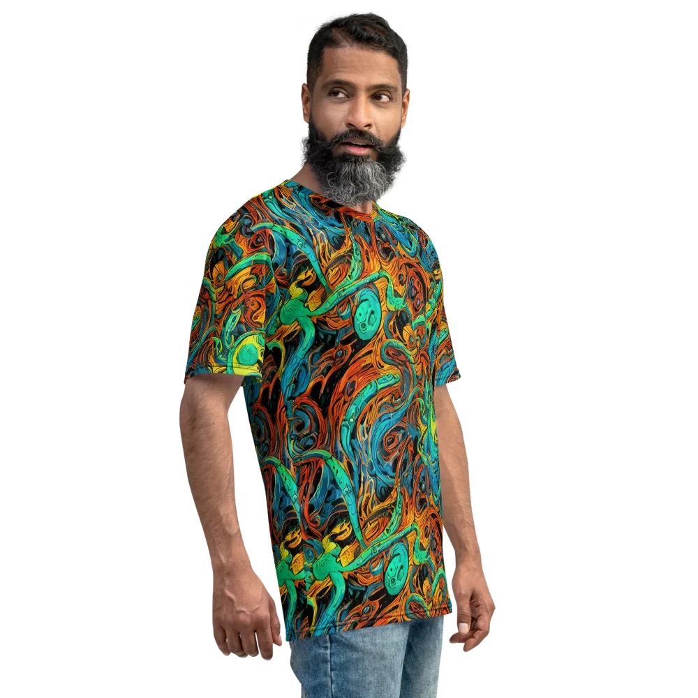 Flaming Mirage on Men's Crew Neck T-Shirt — Right