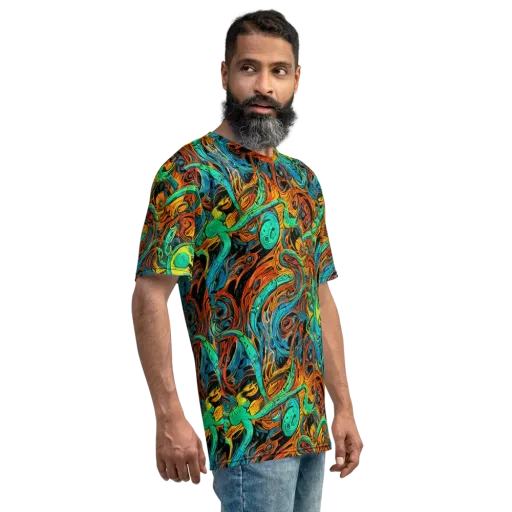 Flaming Mirage on a Men's Crew Neck T-Shirt