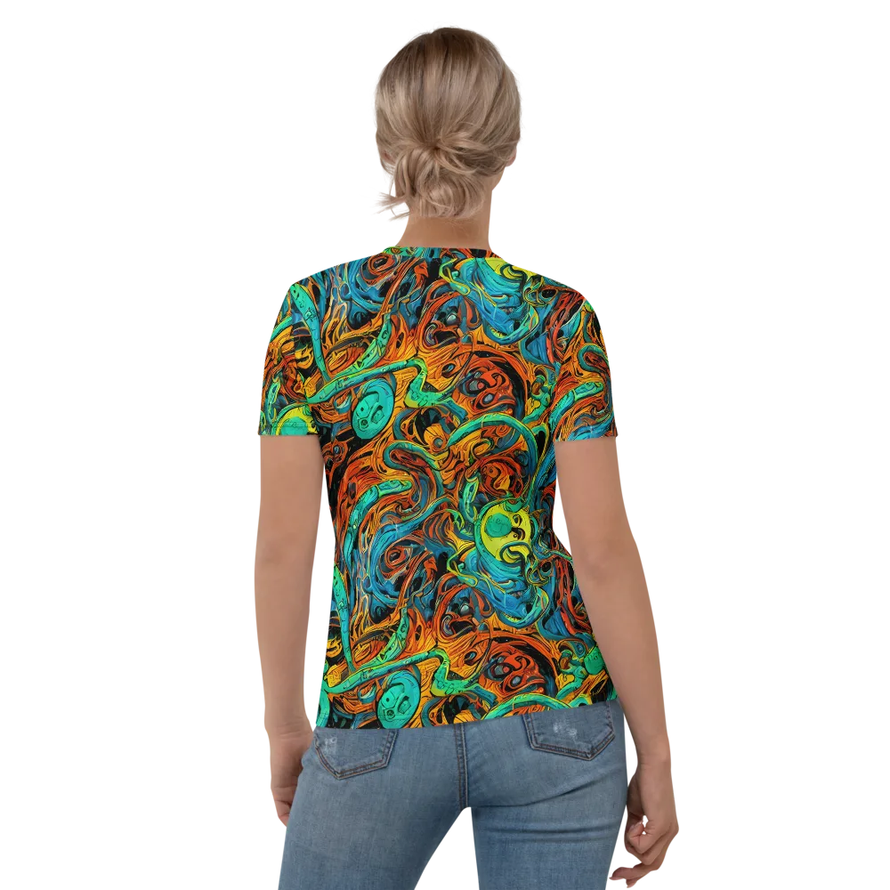 Flaming Mirage on Women's Crew Neck T-Shirt — Back