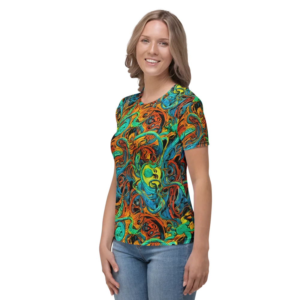 Flaming Mirage on Women's Crew Neck T-Shirt — Left