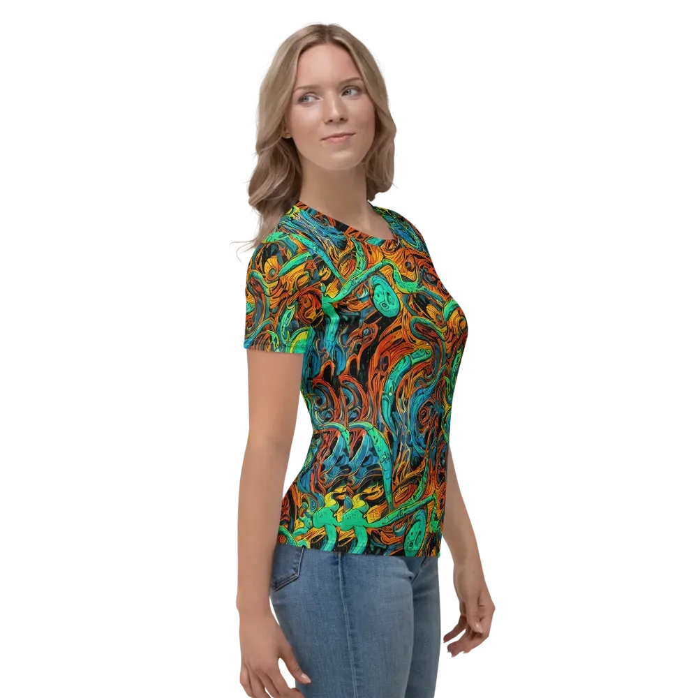 Flaming Mirage on Women's Crew Neck T-Shirt — Right