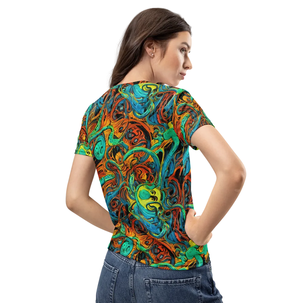 Flaming Mirage on Women's Crew Neck T-Shirt — Back