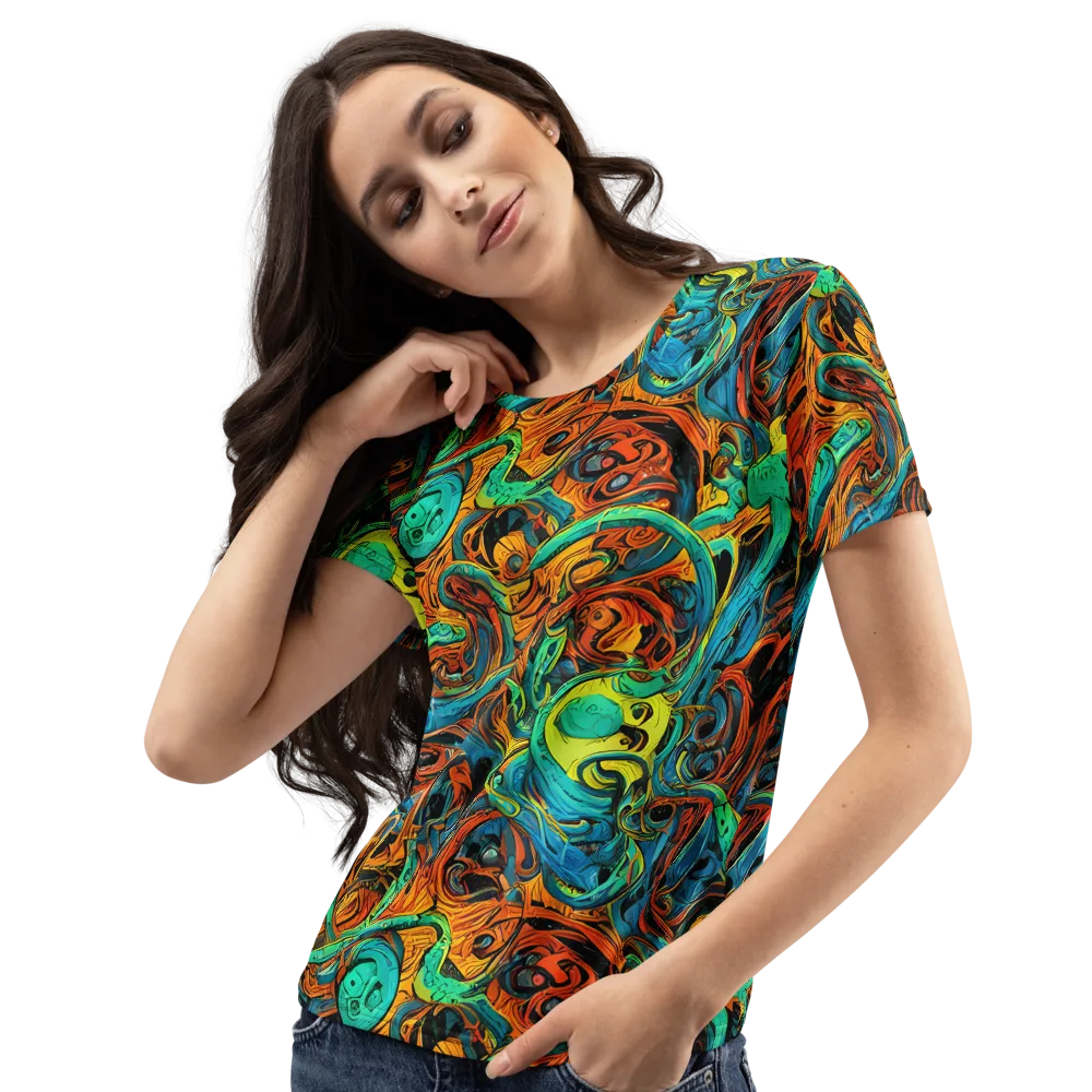 Flaming Mirage on Women's Crew Neck T-Shirt — Left Front