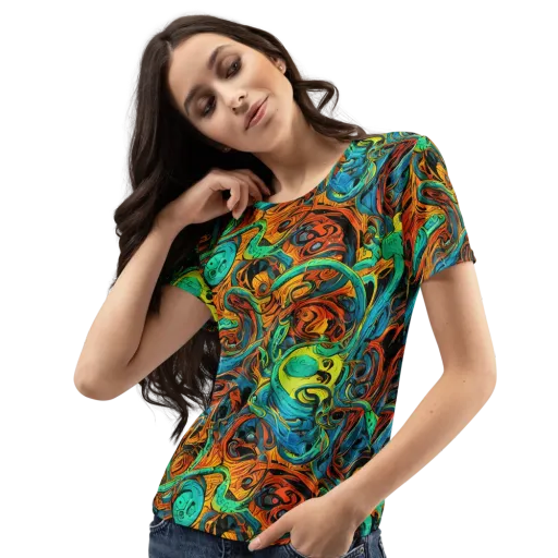 Flaming Mirage on a Women's Crew Neck T-Shirt