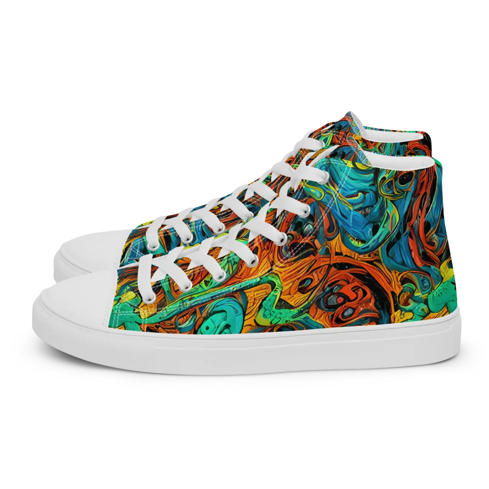 Flaming Mirage on Women's High Top Canvas Shoes — Left