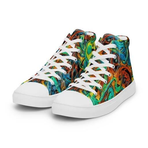 Flaming Mirage on a Women's High Top Canvas Shoes