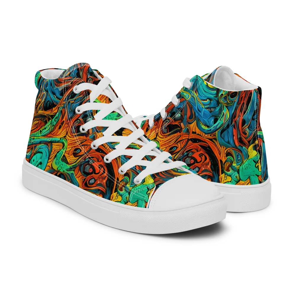 Flaming Mirage on Women's High Top Canvas Shoes — Right