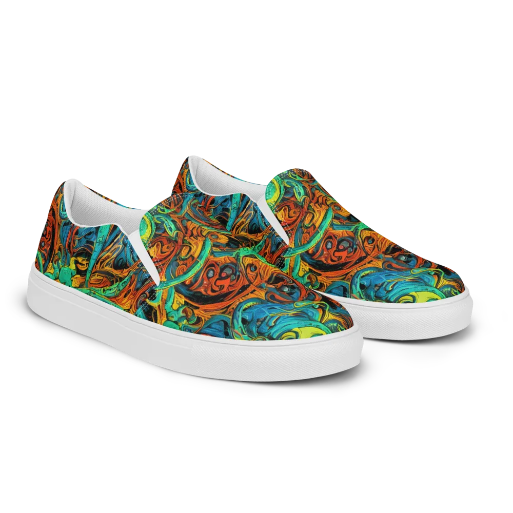 Flaming Mirage on Men's Slip-On Canvas Shoes — Right Front