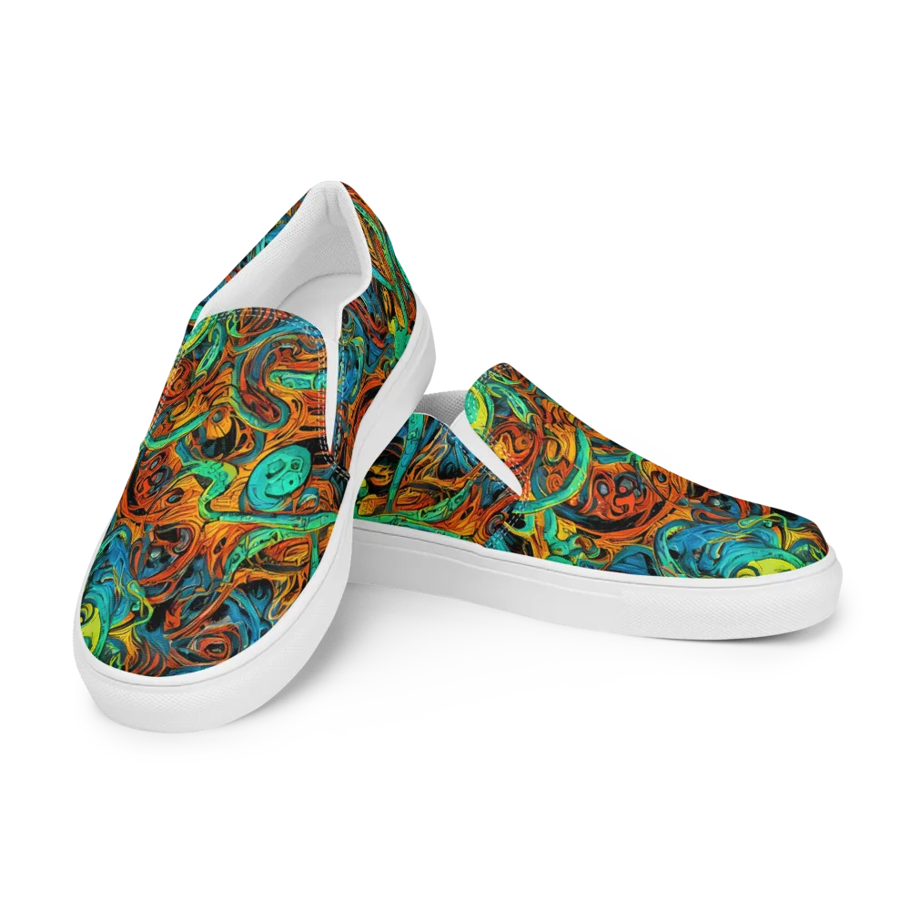 Flaming Mirage on Men's Slip-On Canvas Shoes — Left Front