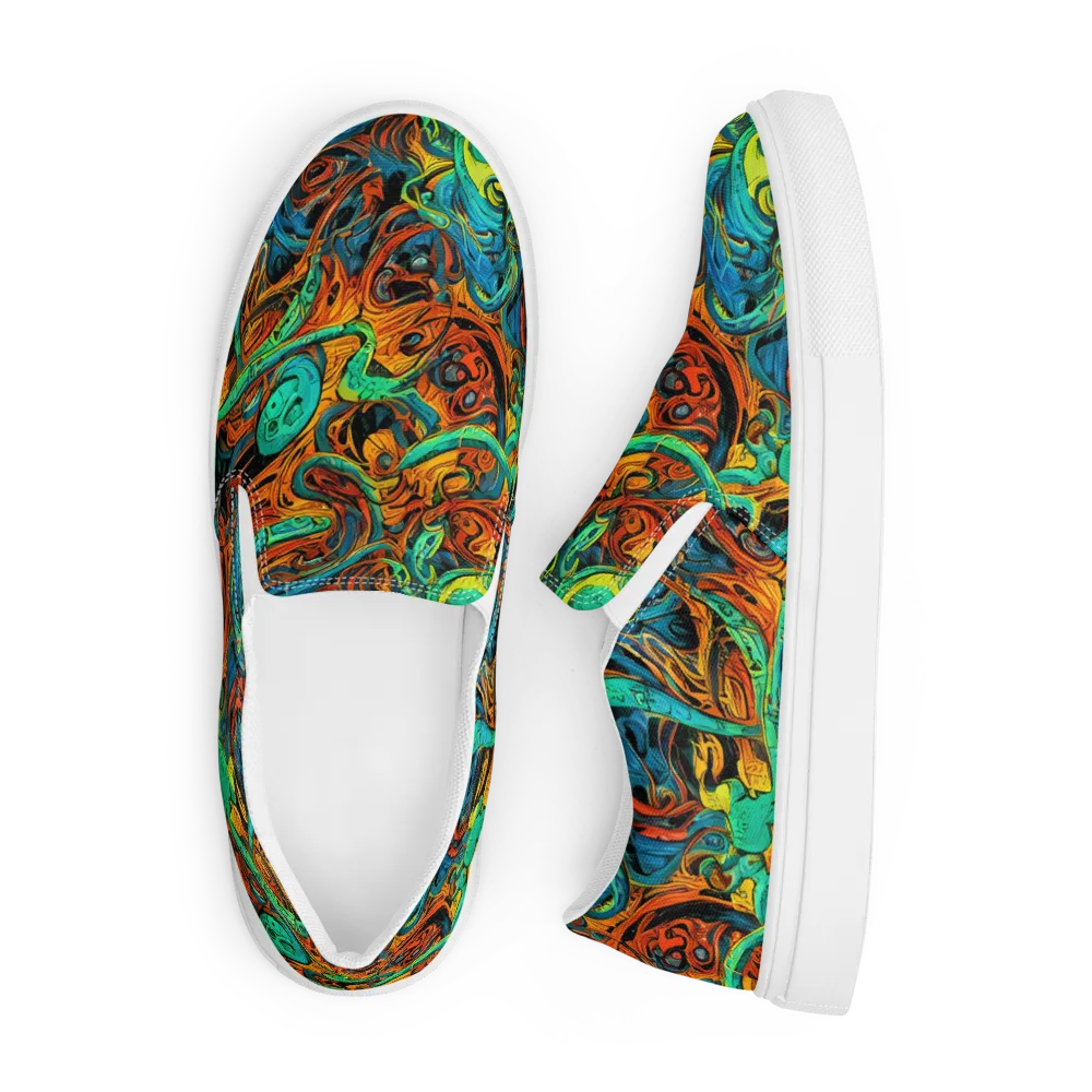 Flaming Mirage on Men's Slip-On Canvas Shoes — Front