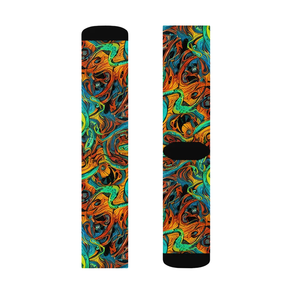 Flaming Mirage on Socks — Left Sock