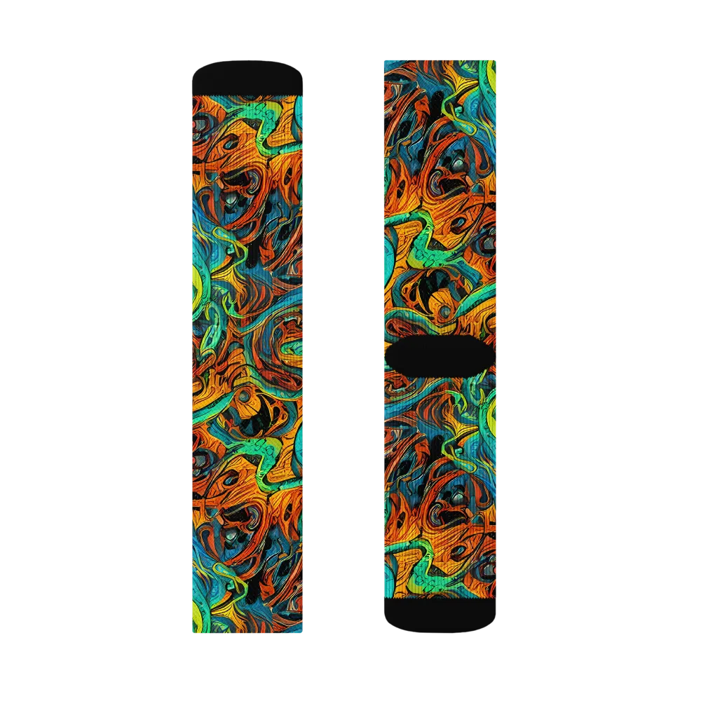 Flaming Mirage on Socks — Right Sock