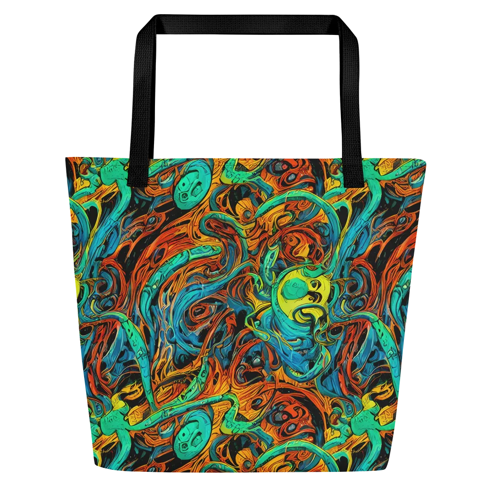 Flaming Mirage on Large Tote Bag W/ Pocket — Front