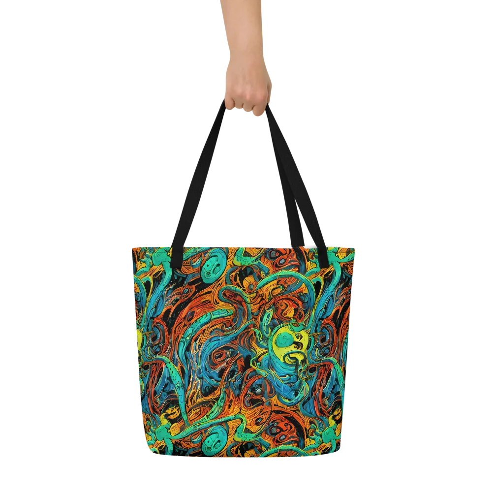 Flaming Mirage on Large Tote Bag W/ Pocket — Front