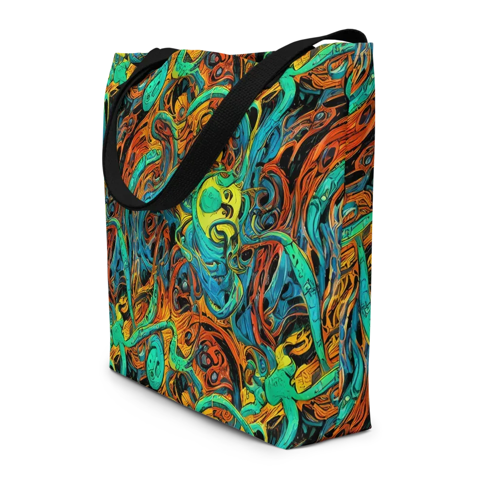 Flaming Mirage on Large Tote Bag W/ Pocket — Front