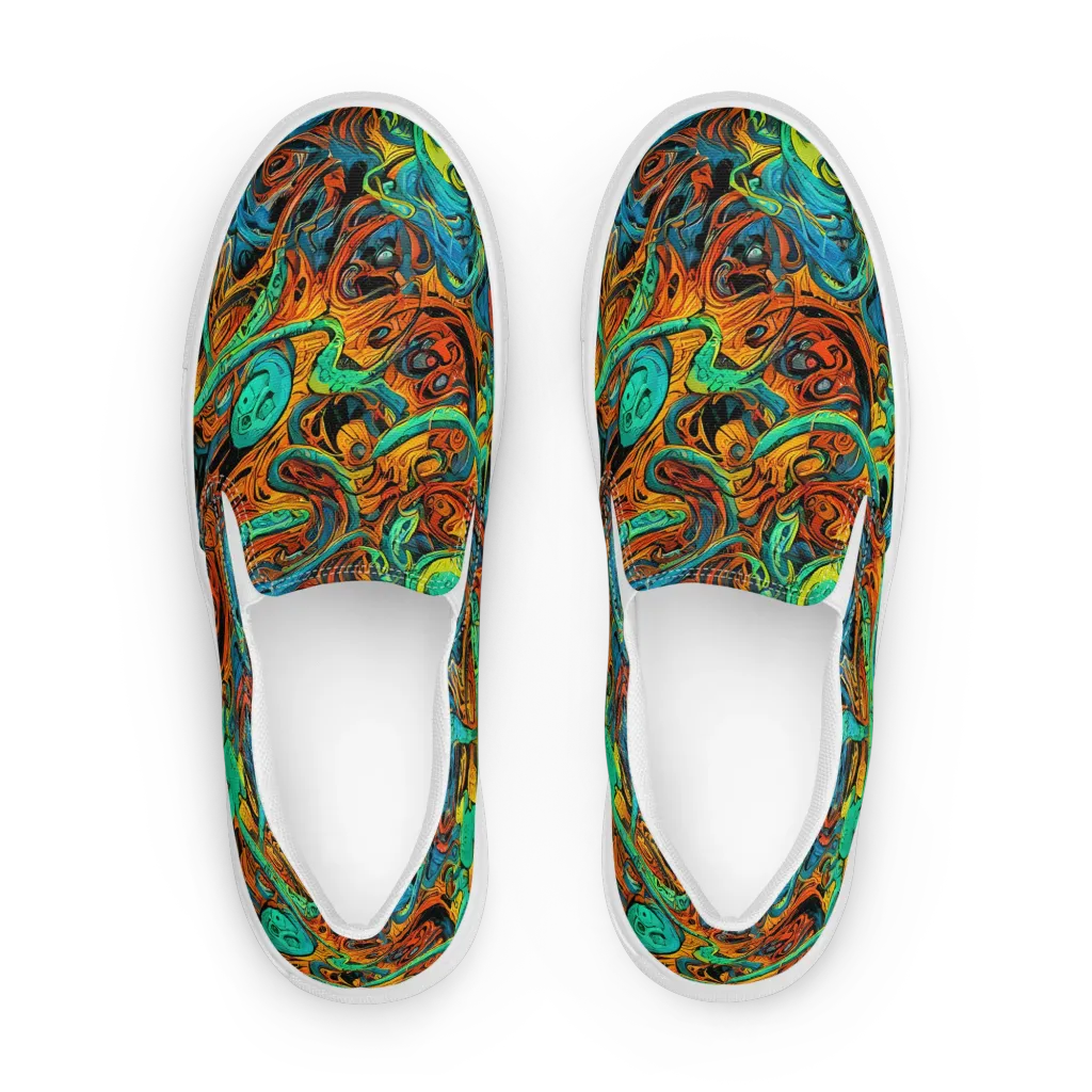Flaming Mirage on Women's Slip-On Canvas Shoes — Front