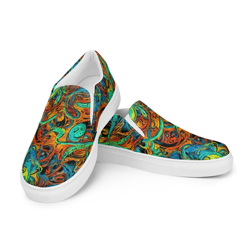 Flaming Mirage on Women's Slip-On Canvas Shoes — Left Front