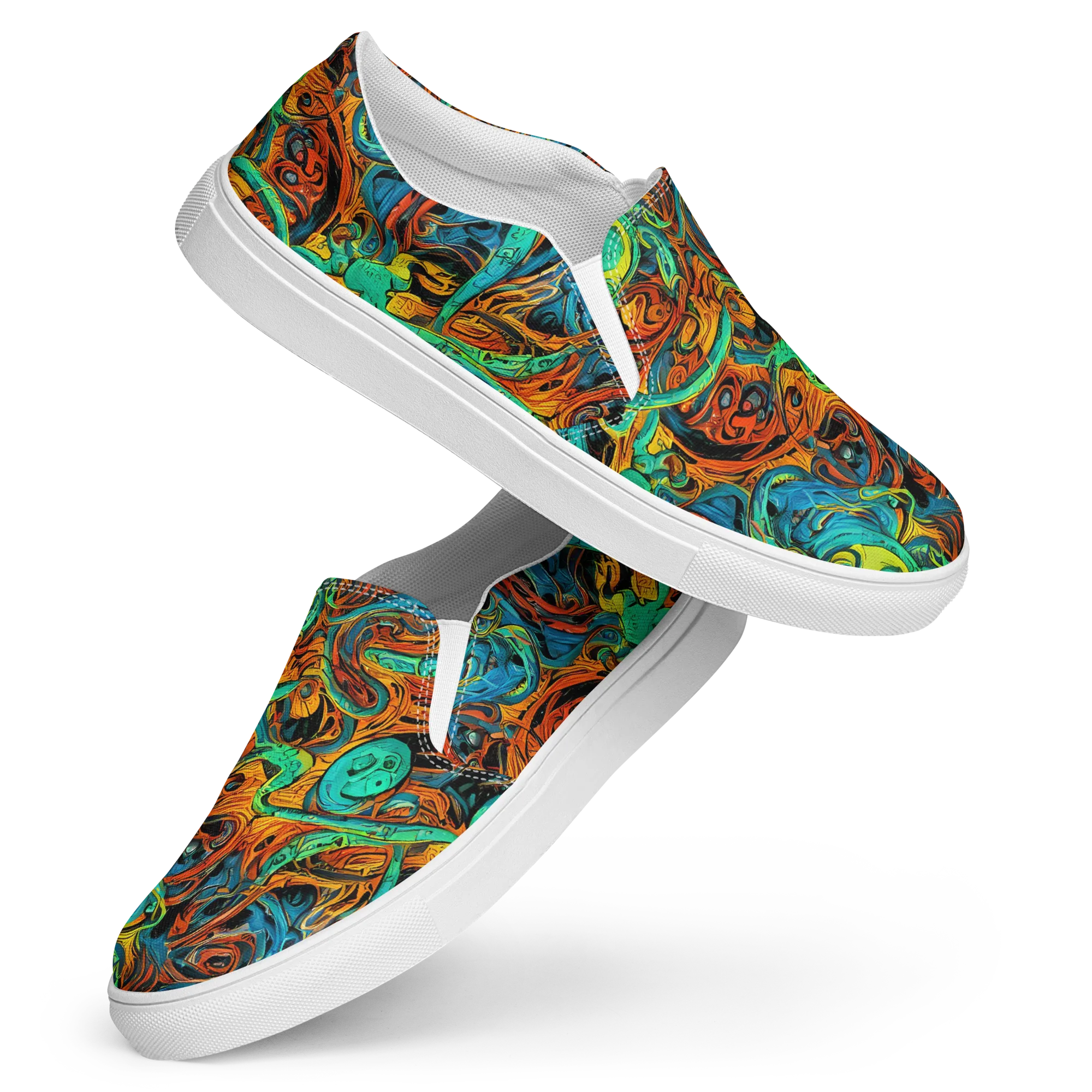 Flaming Mirage on Women's Slip-On Canvas Shoes — Front