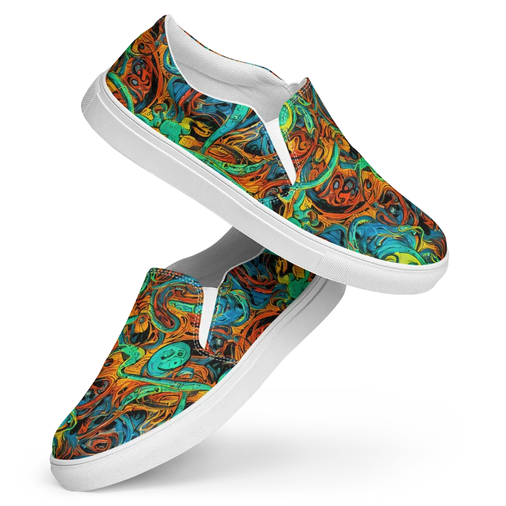 Flaming Mirage on Women's Slip-On Canvas Shoes — Front