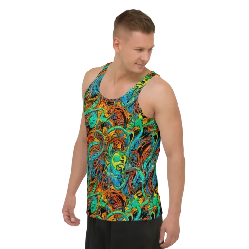 Flaming Mirage on a Men's Tank Top