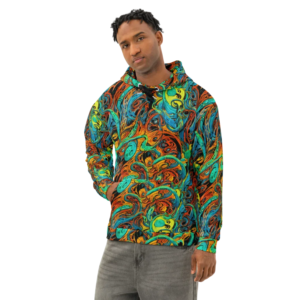 Flaming Mirage on Cotton Hoodie — Left Front