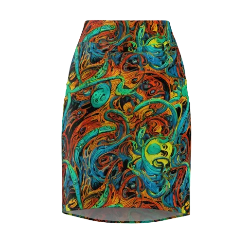 Flaming Mirage on a Pencil Skirt