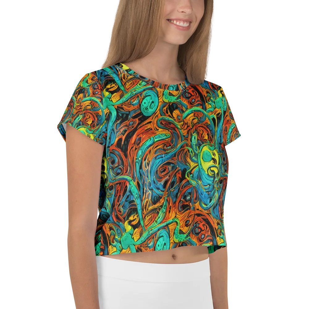 Flaming Mirage on Crop Tee — Right
