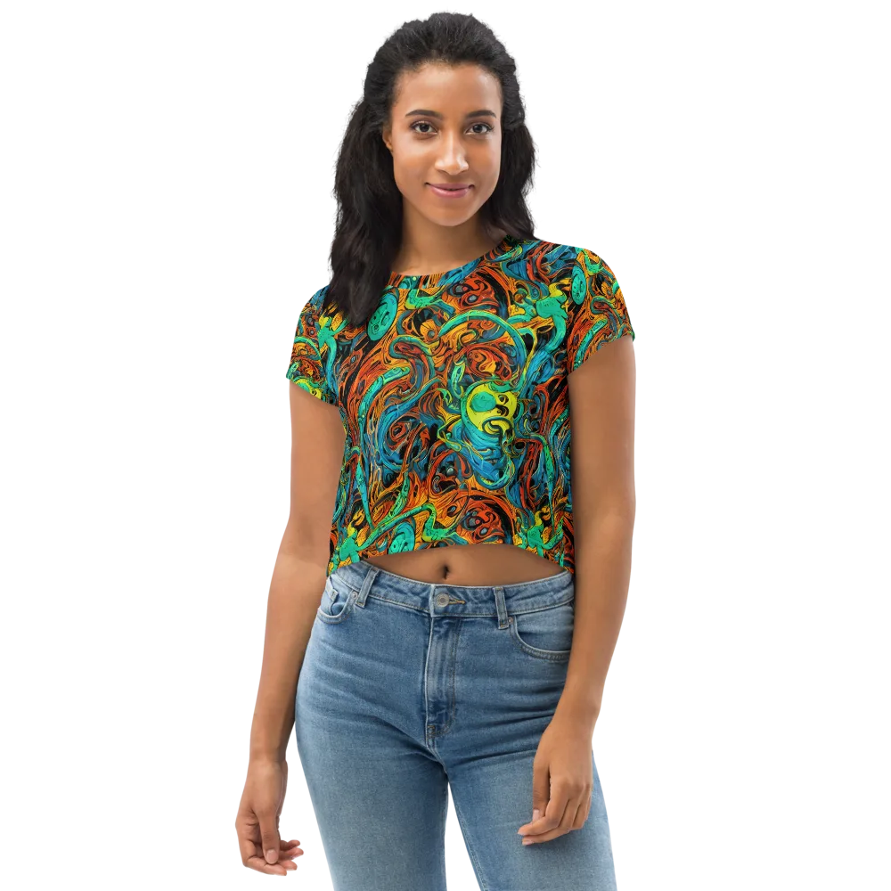 Flaming Mirage on Crop Tee — Front