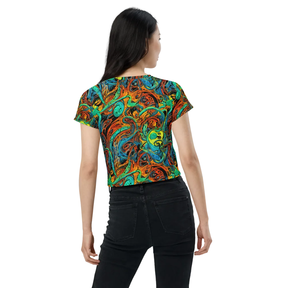 Flaming Mirage on Crop Tee — Back
