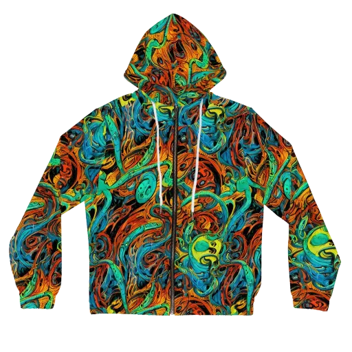 Flaming Mirage on a Women's Full-Zip Hoodie