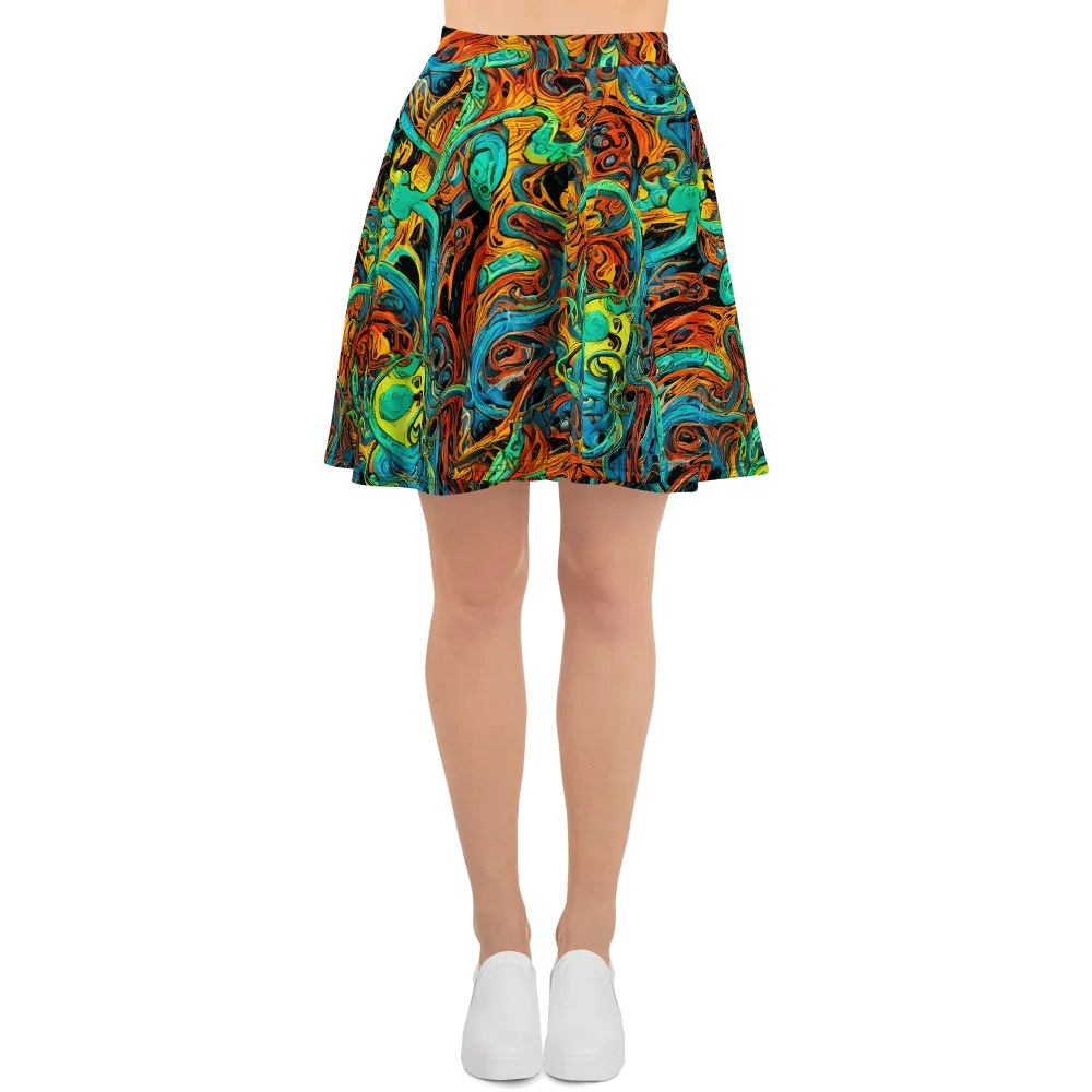 Flaming Mirage on Skater Skirt — Front