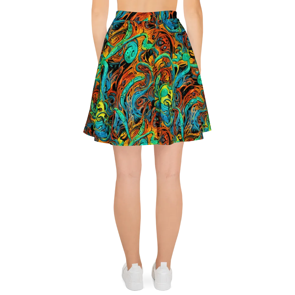 Flaming Mirage on Skater Skirt — Back