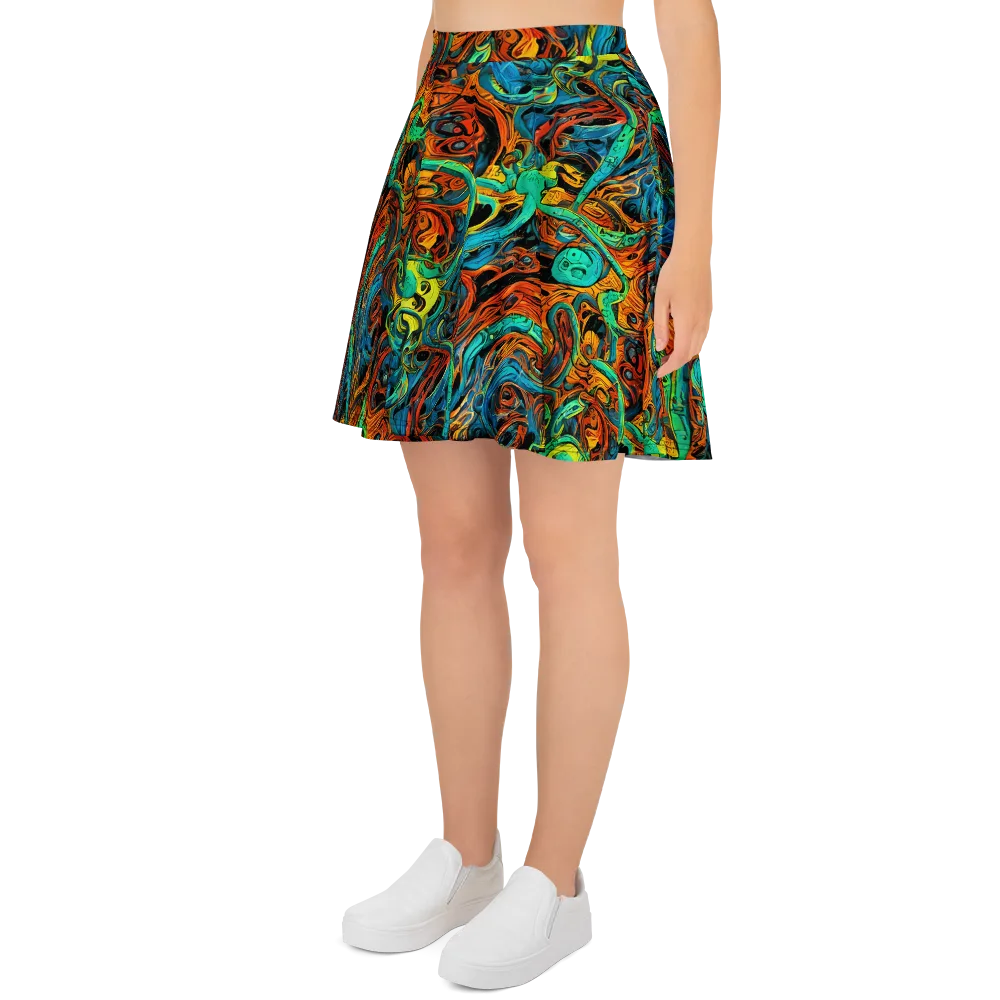 Flaming Mirage on Skater Skirt — Left