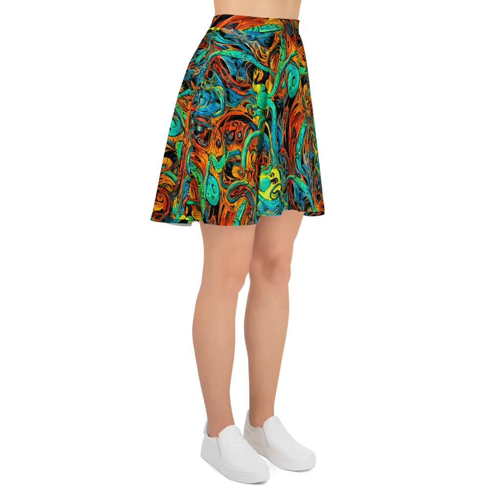 Flaming Mirage on Skater Skirt — Right